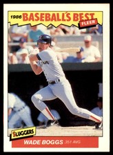 1986 FLEER BASEBALL'S BEST SLUGGERS VS. PITCHERS WADE BOGGS BOSTON RED SOX #2