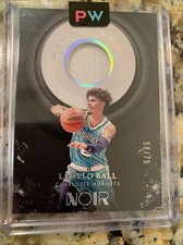 2021-22 panini noir patch Lamelo Ball 58/75 🔥🔥 Game Worn Jersey !