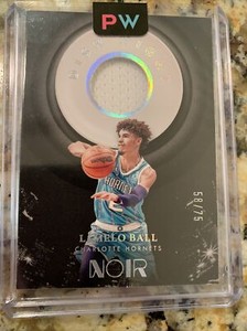 2021-22 panini noir patch Lamelo Ball 58/75 🔥🔥 Game Worn Jersey !