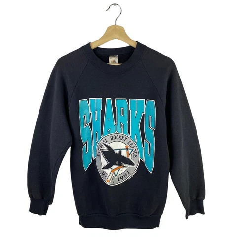 1991 San Jose Sharks Crewneck Sweater NHL Hockey USA VTG 90s Retro Size Medium Cover