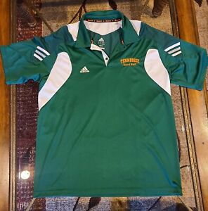 Adidas Climacool Scorch Mens XL  Green White Polyester Polo Shirt 