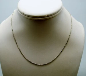 STERLING SILVER CABLE CHAIN LINKED NECKLACE 16.0" #F114 - Picture 1 of 3