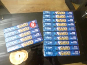 TDK SA90 IEC II / TYPE II HIGH POSITION AUDIO CASSETTE TAPES X15 NEU VERSIEGELT - Bild 1 von 2