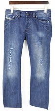 DIESEL Viker 008II Jeans Men's W31/L30 Straight Fit Distressed Faded Button Fly