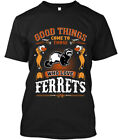 NEU Good Things Come To Those Who Love Ferrets Funny Vintage Logo T-Shirt S-2XL