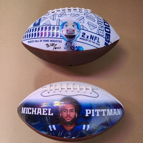 Michael Pittman & Blue Indianapolis Colts Football NFL Versiti Promo Balls Cover