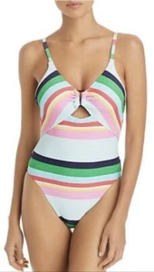 NWT $154 Sz 12 Trina Turk Deco Stripe One Piece Swimsuit - Picture 1 of 3
