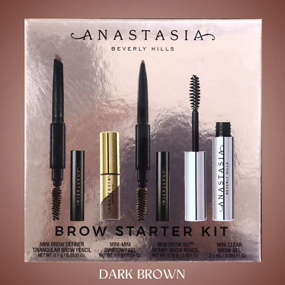 DARK BROWN Anastasia Beverly Hills Brow Starter Kit 2 Gels & 2 Pencils - Image 1 of 3