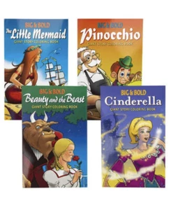 4x Disney Giant 11x 17 Coloring Books Little Mermaid Beauty Pinocchio Cinderella - Imagen 1 de 5