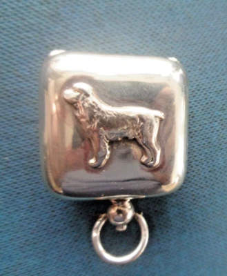 Stg. antigo Estojo prata SPANIEL DOG Sovereign Holder h/m 1906 W. Hair Haseler - Imagem 1 de 4