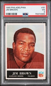 Jim Brown 1965 Philadelphia Football Card #31 PSA 3 VG HOF