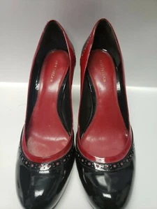 Ann Taylor zweifarbige Pumps schwarz & tiefrot Lackleder Gr. 9M dicker Absatz - Bild 1 von 5