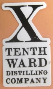 X TENTH WARD DISTILLING CO. 2 1/4" X 4" Whisky STICKER Label, Frederick MARYLAND - Picture 1 of 1
