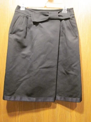 Lida Baday Black Cotton Blend Bow Front Pocket Skirt SIZE 6 - Image 1 of 4