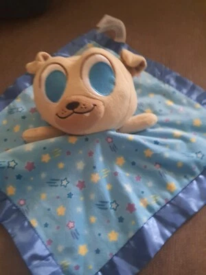 Disney Junior Cachorro Perro Amigos Peluche Rolly Manta de Seguridad Lovey Blue Stars Satinado Foto 1 de 4