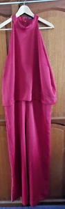 Ladies Mint Velvet Red Jumpsuit Party Occasion Going Out Wide Leg Size 18 - Picture 1 of 16