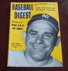 Baseball Digest  September 1956 Yogi Berra   # 2 - Picture 1 of 2