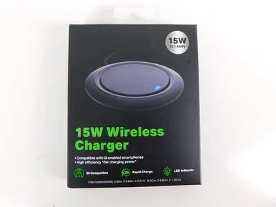 15W QI Wireless Charger Pad For iPhone Samsung NEW - Image 1 of 4
