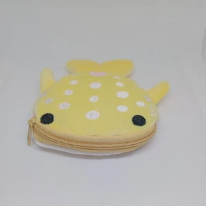 Yellow Whale Shark Coin Wallet Plush Bag Cute Key Or Earphone Pouch - Picture 1 of 9