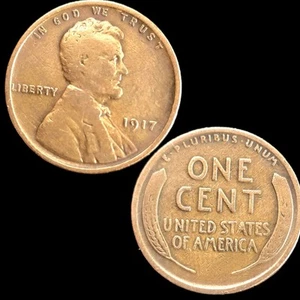 READ Antique 1917 Philadelphia Lincoln Wheat Cent Penny Error Coin - Picture 1 of 10
