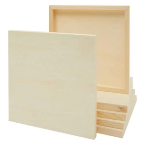 6 Pack Unfinished Square Wood Panels for Painting 12x12 Wooden Canvas Boards ... - Picture 1 of 9
