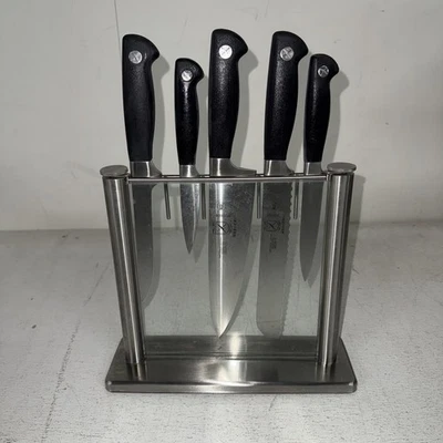 Juego de cuchillos Mercer Culinary Züm 6 piezas acero alemán con bloque de vidrio M19100 NUEVO Foto 1 de 2