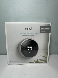 Sealed! Google Nest Pro 3rd Gen Learning Thermostat T3007ES Stainless Steel /E - Picture 1 of 5