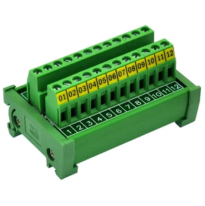 Módulo de distribución de bloque de terminales de tornillo de 12 posiciones de montaje en riel DIN 24A/400V - Imagen 1 de 12