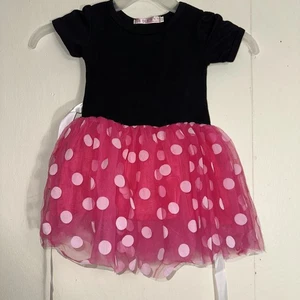 NNJXD Vestido Minnie Mouse Disfraz Niñas Talla 2-3 90 Rosa/Negro Forrado - Imagen 1 de 5