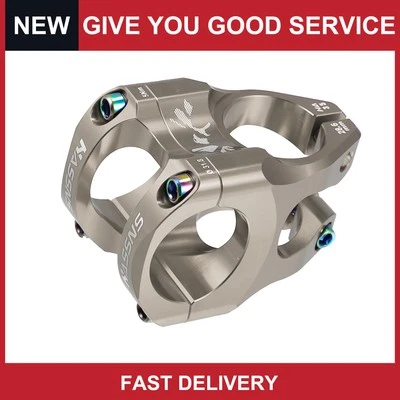 Liga de alumínio 35mm haste de mountain bike guidão de ciclismo haste tom titânio novo - Imagem 1 de 4