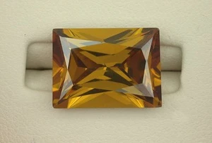16mm x 12mm 16x12 Rectangle Baguette Cut Golden Gold Color CZ Cubic Zirconia  - Picture 1 of 1