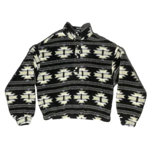 Divided HM Sweater Women’s S Half Button Aztec Black White - Picture 1 of 6