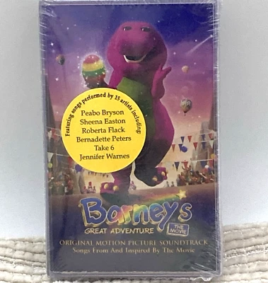 Vintage 1998 Barney's Great Adventure Soundtrack Musical Cassette Tape Sealed - Image 1 of 4