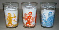 1950's HOWDY DOODY Welch's Jelly/Juice Glasses Lot of 3 with Embossed Bottoms