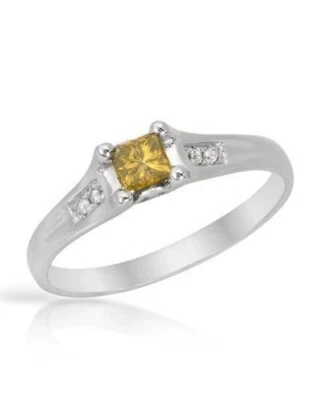 STUNNING SOLID 10K WHITE GOLD GENUINE 0.32CTW SI2 DIAMOND RING 7 - U$1620 - image 1 of 3