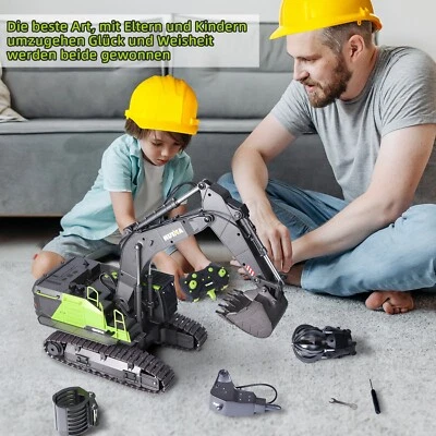 1593 4in1 RC Bagger Metall 1:14 Ferngesteuerter Kettenbagger mit 2 Akku - Bild 1 von 4