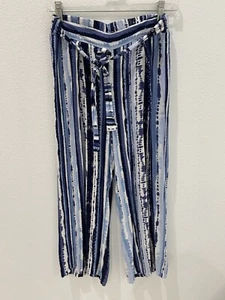 Gypsies & Moondust Palazzo Pants Striped Blue & White Women’s Size Medium - Picture 1 of 5
