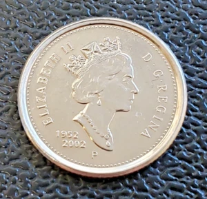 Moneda de Oro Jubileo de 10 centavos de Canadá 2002 km# 447 bonita moneda mundial - Imagen 1 de 6