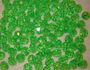LEMON LIME Faceted Round Acrylic Beads 8mm 100pc USA made - Picture 1 of 4