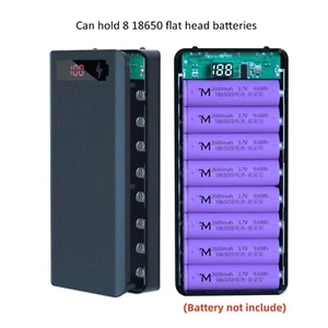 Type-C 8Pcs 18650 Battery Case LCD Display Power Bank DIY Cell Phone Charger Box - Picture 1 of 10