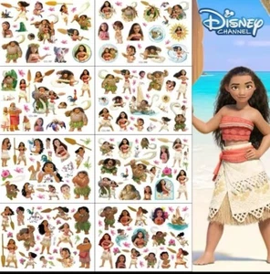 8x XXL Set Vaiana Moana Tattoo Kinder Geburtstag Geschenk Aufkleber Party Mitgeb - Bild 1 von 9