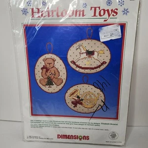 Vintage "Heirloom Toys" Ornament Counted Cross Stitch Kit - 1986 Dimensions - Picture 1 of 2