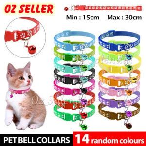 14 Pcs Whelping ID Dog Cat Collar Pet Puppy Kitten Adjustable Harness Bell AUS - Picture 1 of 12