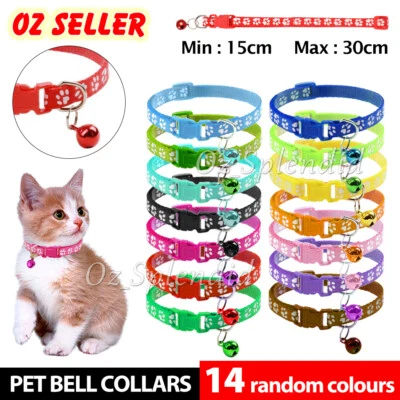 14 Pcs Whelping ID Dog Cat Collar Pet Puppy Kitten Adjustable Harness Bell AUS - image 1 of 4