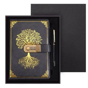Stationery A5 Notebook with Lock Diary Book Travelers Journal Student - Picture 1 of 24