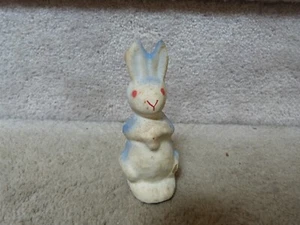 VINTAGE Small Paper Mache Standing Easter Bunny Rabbit BLUE Airbrushed 4" - Picture 1 of 6