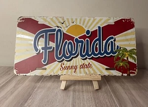 Florida State Flag Sunny Car License Plate Tag Metal Vanity Shipped From USA - Picture 1 of 2