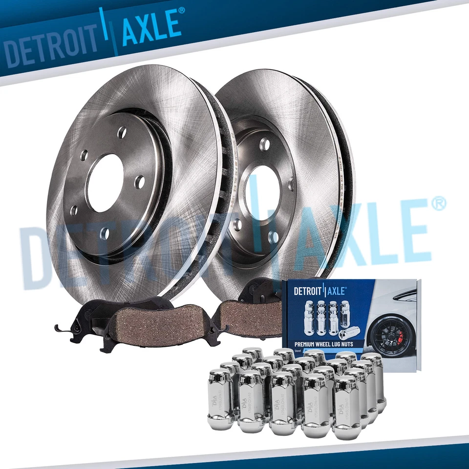 Front Disc Rotors & Brake Pads w/20pc Lug Nuts for Jeep Commander Grand Cherokee - Image 1 of 4