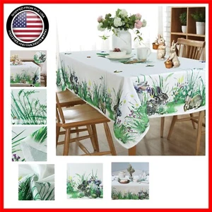 Versatile Rabbit Print Tablecloth 60x84 - Oilproof, Wrinkle-Resistant Design - Picture 1 of 9
