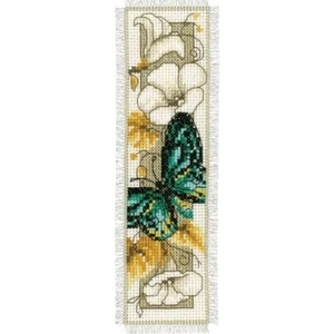Vervaco BUTTERFLY ON FLOWERS V Bookmark Counted Cross Stitch Kit PN-0145351 - Imagen 1 de 2